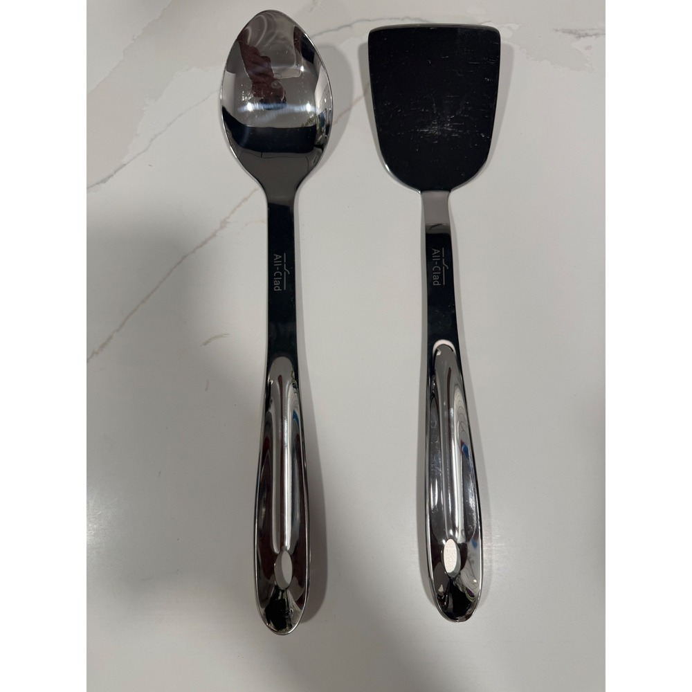 All-Clad Stainless Steel Kitchen Tool Set Basting Spoon and Square Turner 2pc